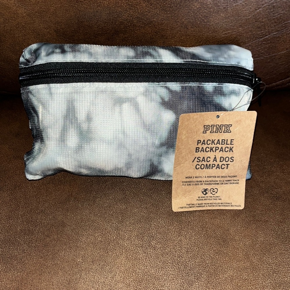 Pink fanny packable backpack